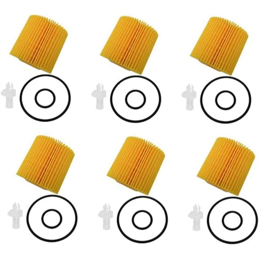 6 Pack Engine Oil Filter Compatible with Toyota Avalon Camry Highlander RAV4 Tacoma Sienna, Replace 04152-YZZA1