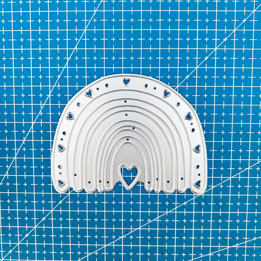 

Rainbow Heart Metal Cutting Dies Stencil for DIY Scrapbooking Photo Album Embossing Paper Cards Crafts Diecuts dies серебряный