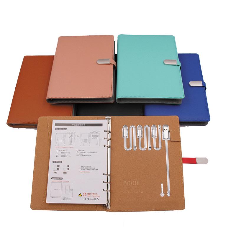 Customizable Multi-Functional Power Bank Notebook with USB Charging, Ideal for Office Meetings, Gift Box Included