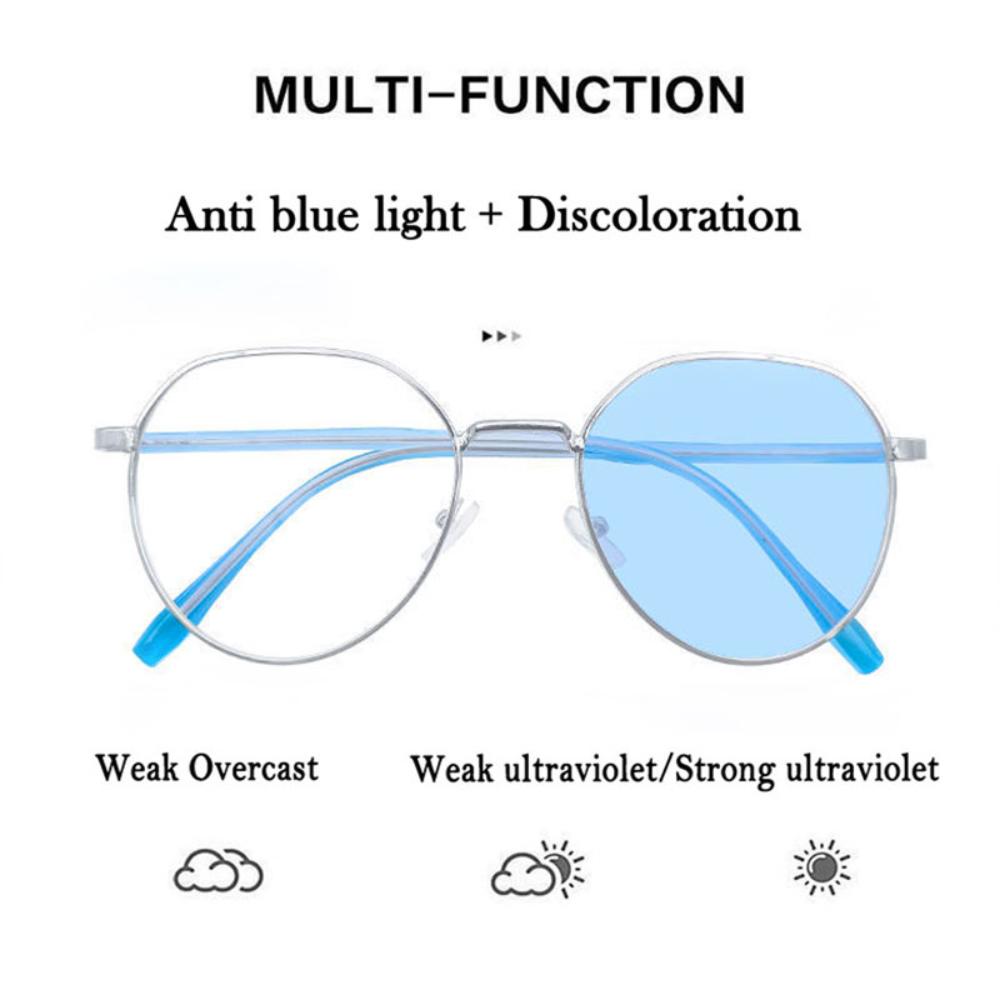 Photochromic Glasses Metal Frame Myopia Glasses Women's Reading Glasses Anti Blue Light Eyewear Fashion Accessories
