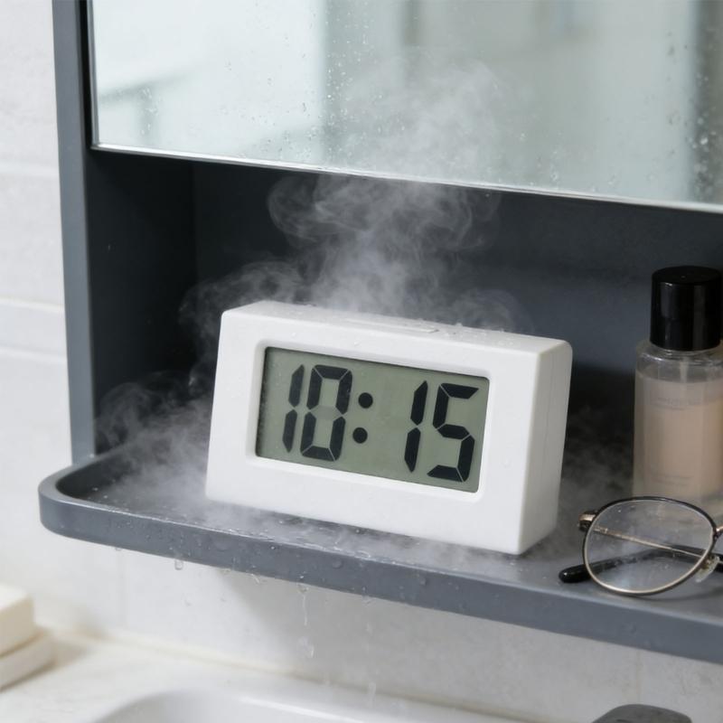 Mini Digital Clock for Car Dashboard,Battery Operated & Clear LCD Screen Time Display,Small Desk Clock for Bathroom