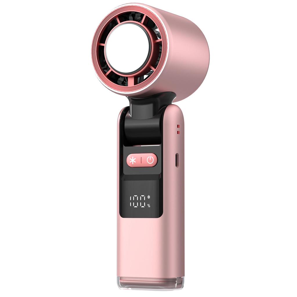 199-Speed Digital Display Handheld & Desktop Fan with Ice Pack, Foldable Design, USB Charging, and Night Light