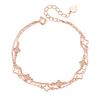 Bracelet for Women 925 pink good luck simple birthday women [Silver Thunder] - 2-strand chain, silver, hypoallergenic, gold, four-leaf clover, charm,