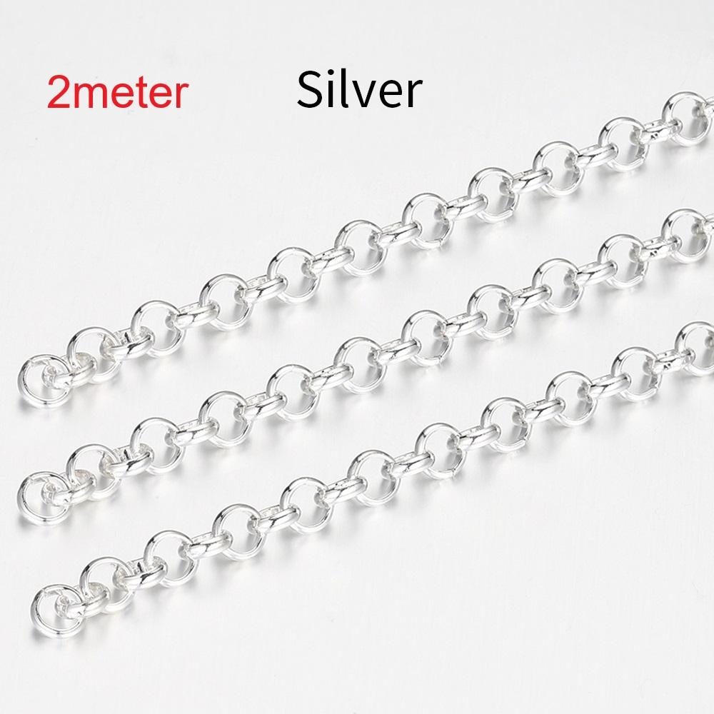 1 Meter 2 Meter Geprägte O-Form Halskettenketten Kupferarmband Kabelglied Großhandel Offene Ringketten für DIY Schmuckherstellung Zubehör