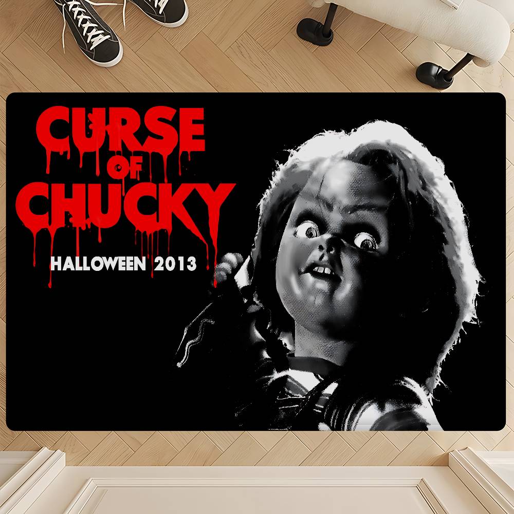 

Horror Doll Chucky Entrance Door Mat Rectangle Anti-slip Home Soft Badmat Front Door Indoor Outdoor Mat Household Carpets 40cm x 60cm