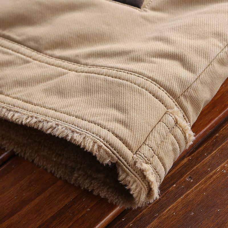 Herrekåpe ren bomull pluss fløyel fortykket bomullskåpe herre løs stor størrelse bomullsjakke jakke herreklær