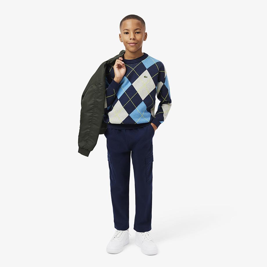 Lacoste Suéter de Lana Argyle para Niño AJ2485-54NQRN