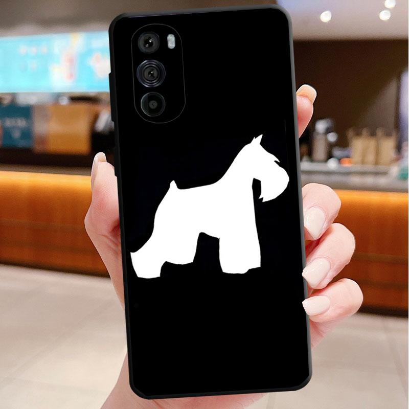 Phone Case For Motorola Edge 50 40 Pro 60 50 40 30 Ultra Neo Fusion Moto G85 G72 G53 G54 G84 G13 G32 Schnauzer Puppy Dog Art
