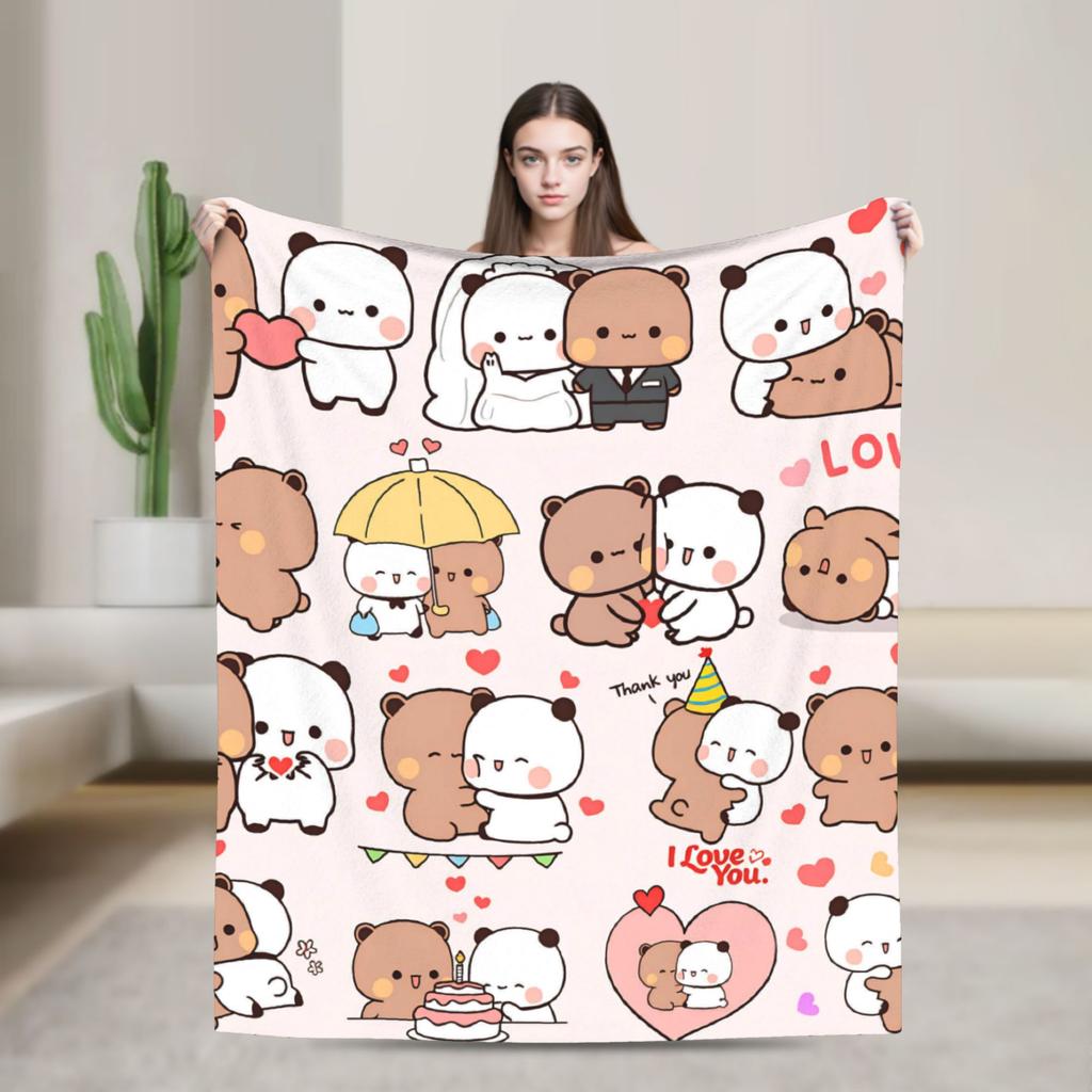 bubu dudu love Flannel Blanket Adults Child  Super Soft Throw Blanket Winter Outdoor Bedspread Sofa Bed Cover