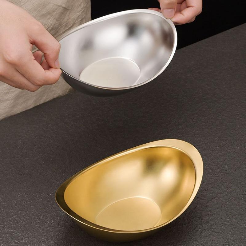 304 Edelstahl Ingotschale Salatschüssel Kommerzielle Dessertschale, Snackschale Barbecue Restaurant Besteck