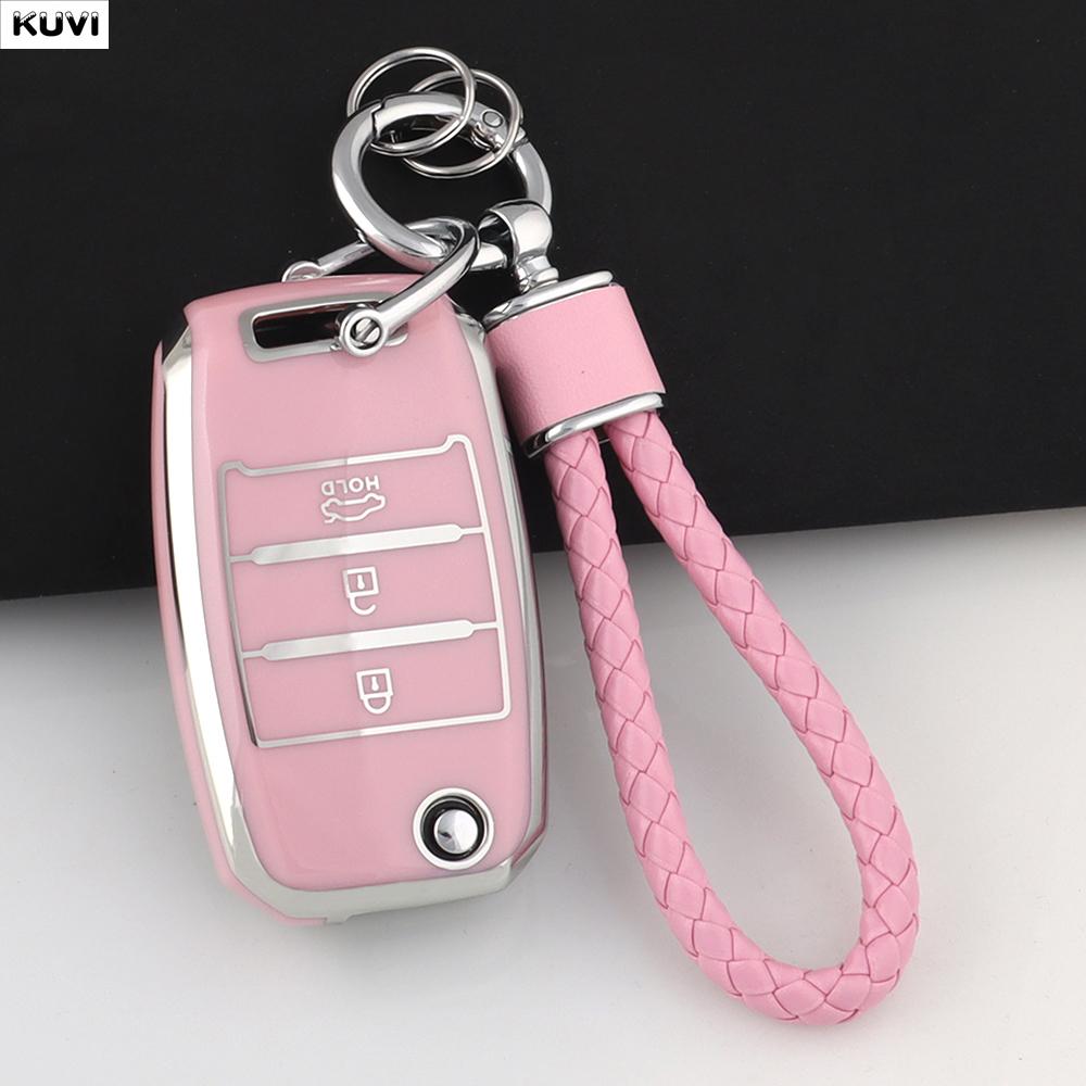 3 4 Tasten TPU Auto Klappschlüssel Hülle Abdeckung Für Kia Rio Optima Sportage Sorento Soul Ceed Cerato Forte Seltos Schutz Fob Schlüsselanhänger