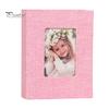 Portable Photo Album Linen Cover Picture with Front Window 100 Photos Durable 4x6 Slip-in Book for Wedding Vacation Family Baby Pictures