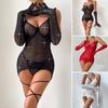 Sexy Mesh Mini Bodycon Dress for Women Sparkly Glitter Sequins Sheer See Through Cami Dress with Thong And Long Gloves
