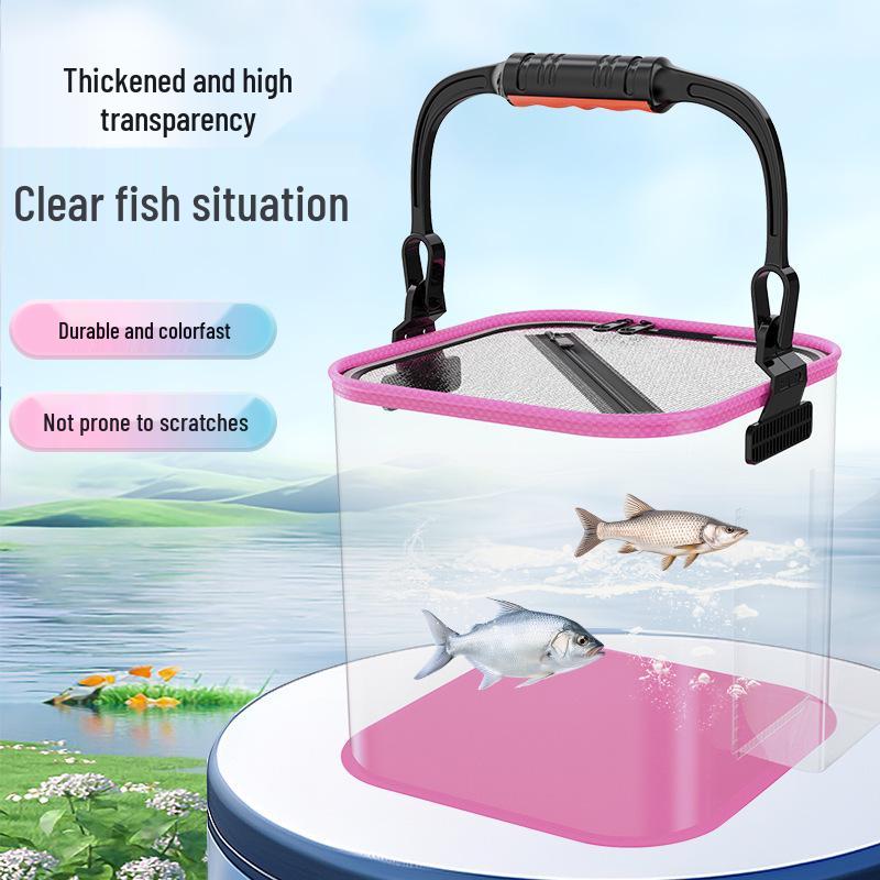 Foldable EVA Multipurpose Fish Tank & Breeding Bucket - Transparent Outdoor Fishing Gear