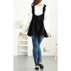 [Gold Japan] Large Size Ladies Tops Tunic Camisole Frills Balloon Peplum Stretch Gather Layered Spring Summer Jp531 5L Black