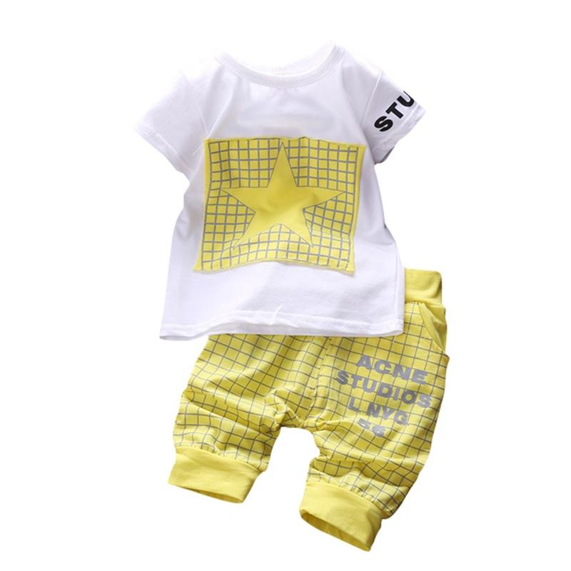 Summer Star Pattern Kids Clothes Sets Baby Boy Clothes