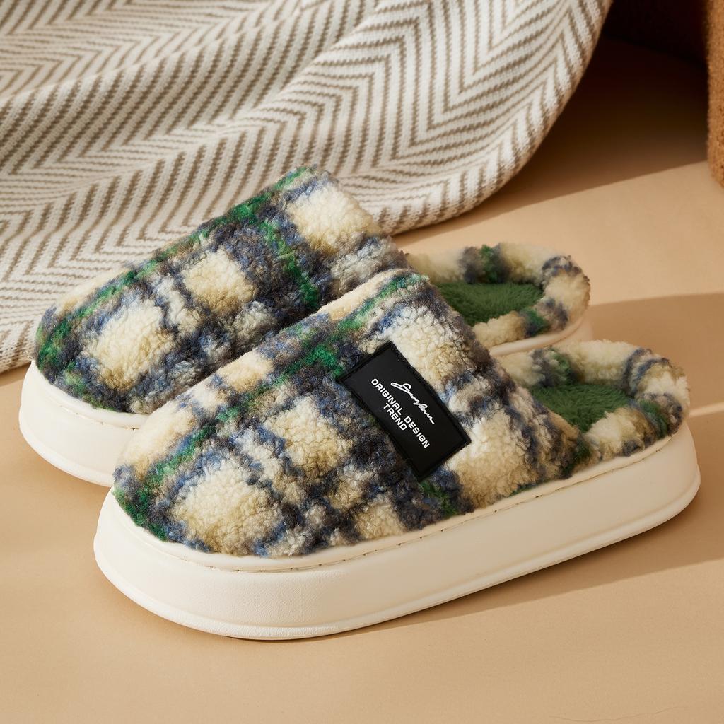 Winter Women Home Slippers Plush Warm Thick Bottom Slides Breathable Soft Non-slip Slippers Indoor Outdoor Men Casual Slippers