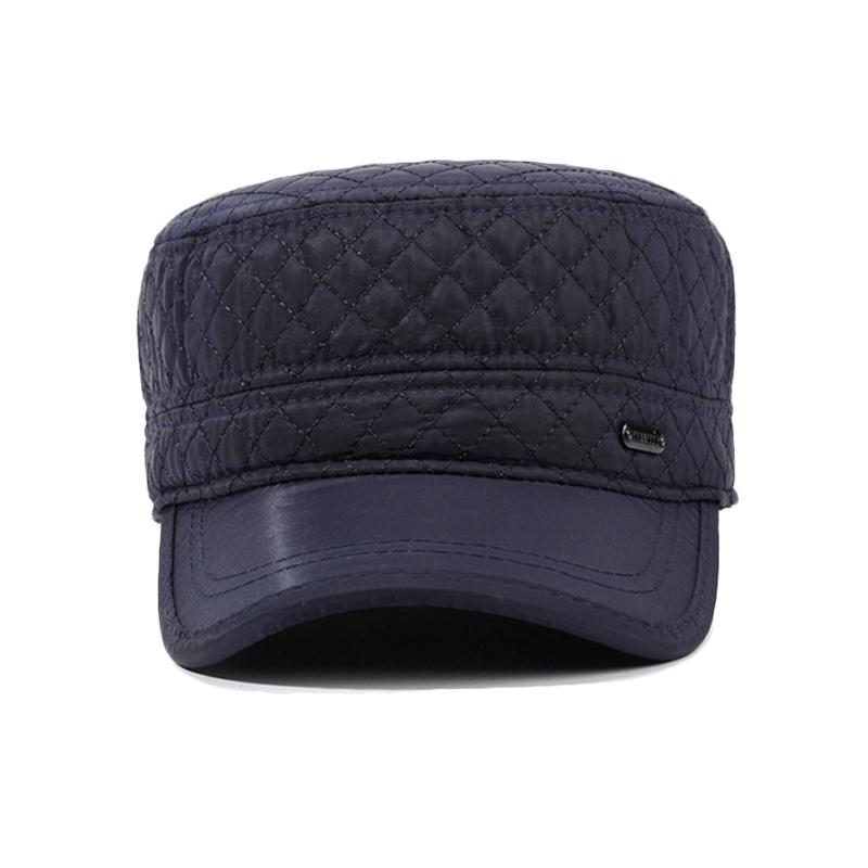 Velvet Thick Rhombus Baseball Cap Middle-Aged Men's Autumn Winter Warm Ear Protection Flat Cap Outdoor Cap