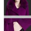 Autumn and Winter Woolen Coat Women's Mid-length Fur Collar Single-sided Cashmere Coat