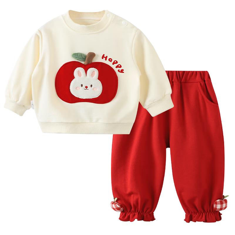 Youqi Baby Girls  Long Sleeve Sweatshirt & Pants Set 80