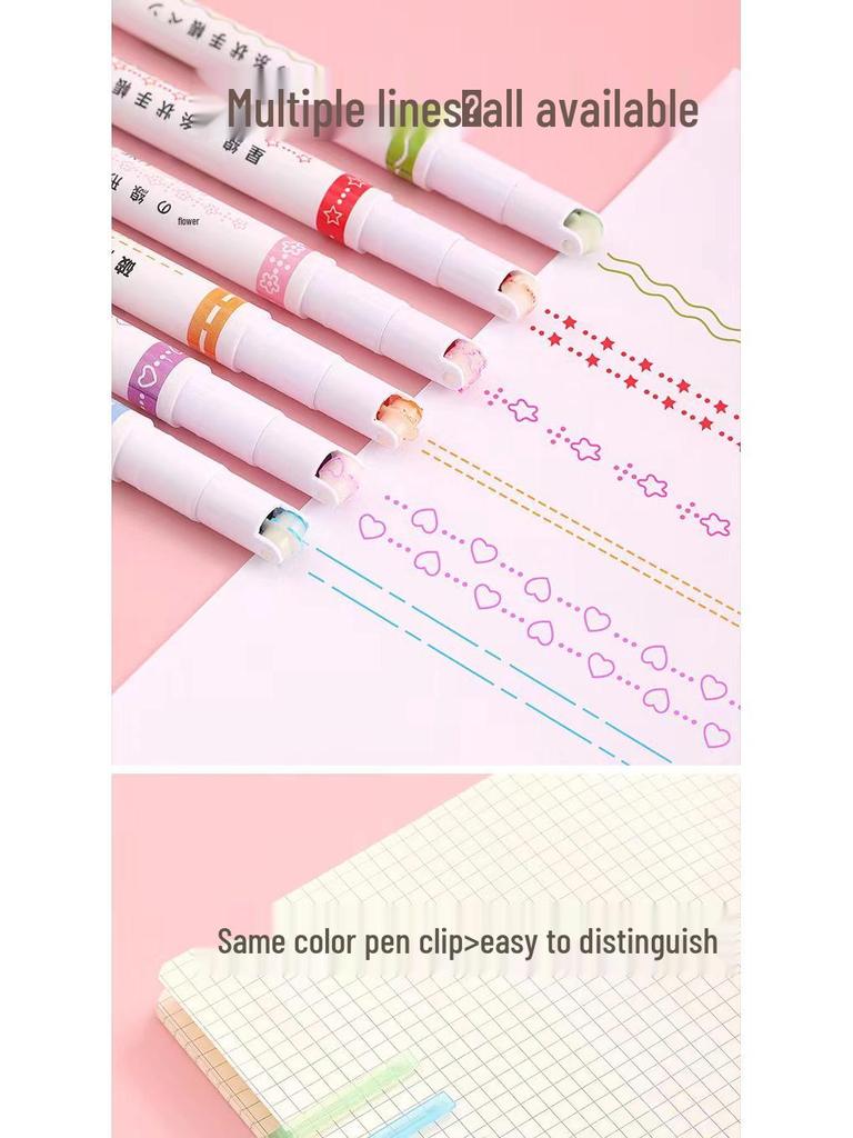 Kreativer blütenförmiger Kurvenmarker - Schnelltrocknender Textmarker für Studenten