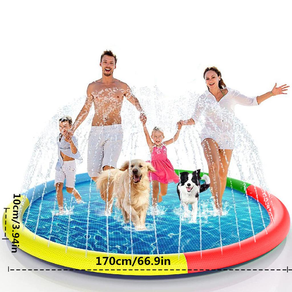 Water Mat For Babies Splash Sprinkler Pad For Dogs & Kids - Non-Slip Outdoor Water Play Mat For Summer Fun Splash Water - View #7