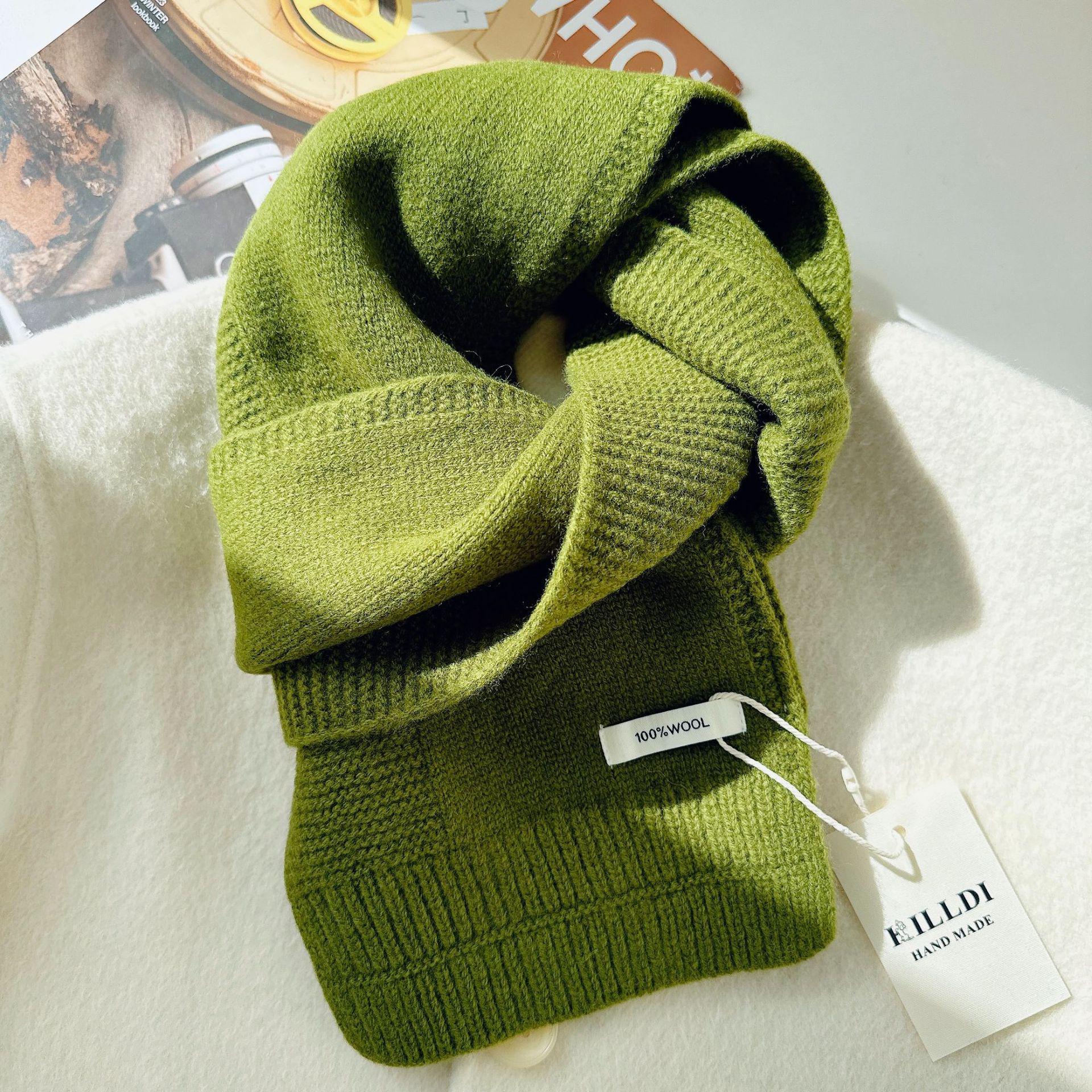 

Женский шарф из 100% чистой шерсти: Простой, Универсальный, В стиле для пары вязаный шарф-манишка для зимних подарков 150x20cm