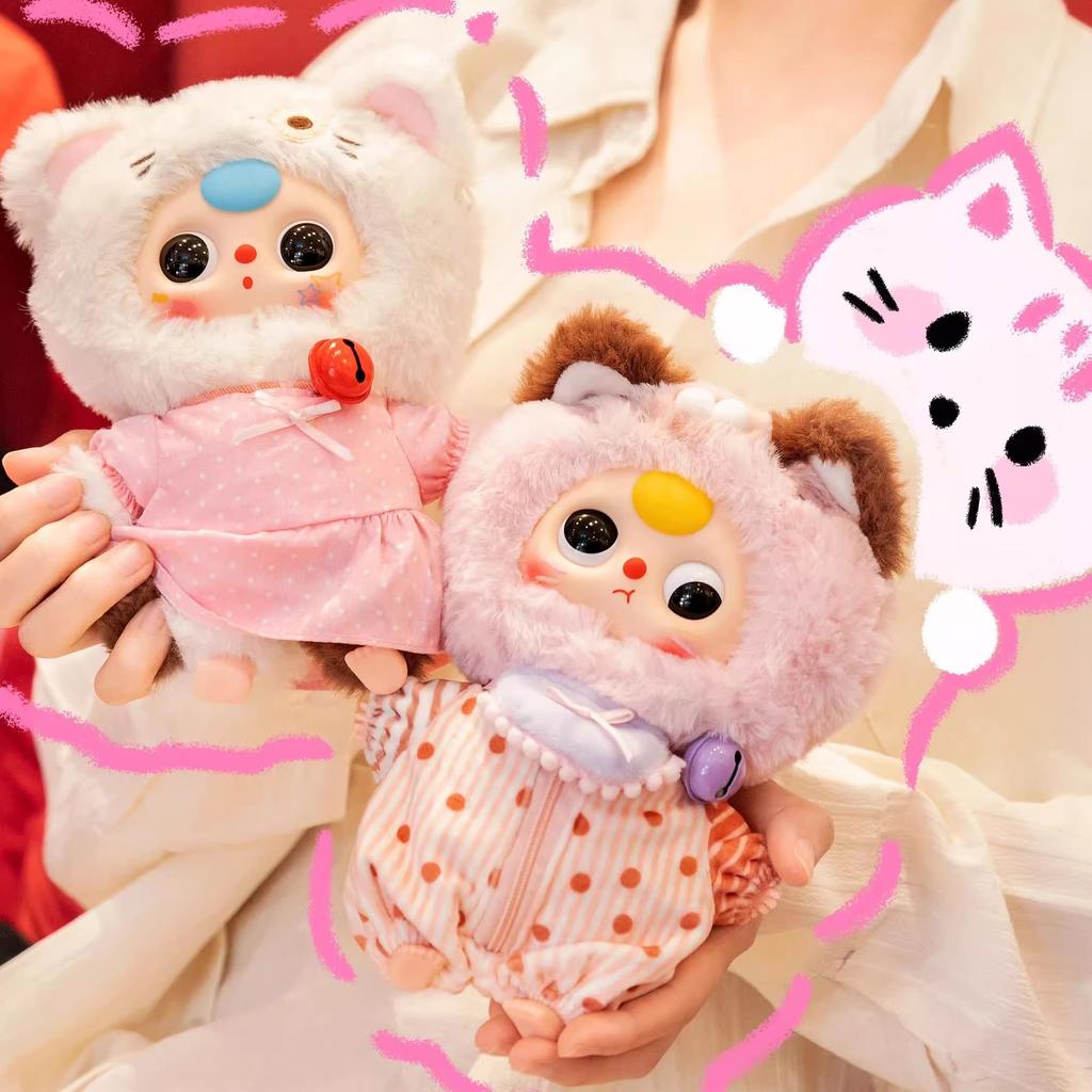 Kitten Wardrobe Plush Vinyl Blind Box Kawaii Backpack Pendant Anime Figure Mystery Box Room Ornaments Creative Gift