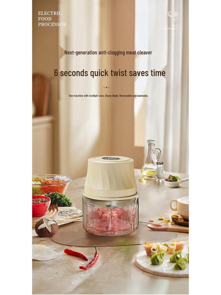 Rechargeable Mini Electric Garlic Masher & Baby Food Blender - Kitchen Utensil & Meat Grinder.