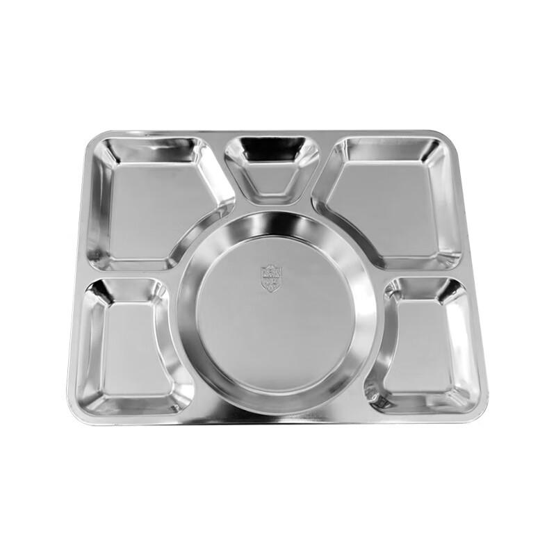 304 Stainless Steel 6-Compartment Deep Meal Tray