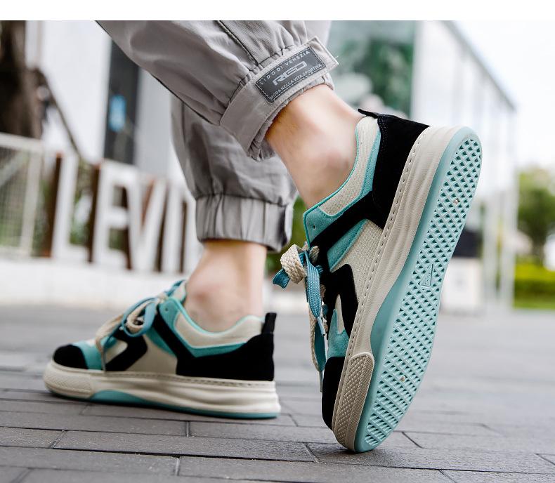 2024 Autumn Trendy Men's Thick-Soled Korean Style Casual Canvas Sneakers