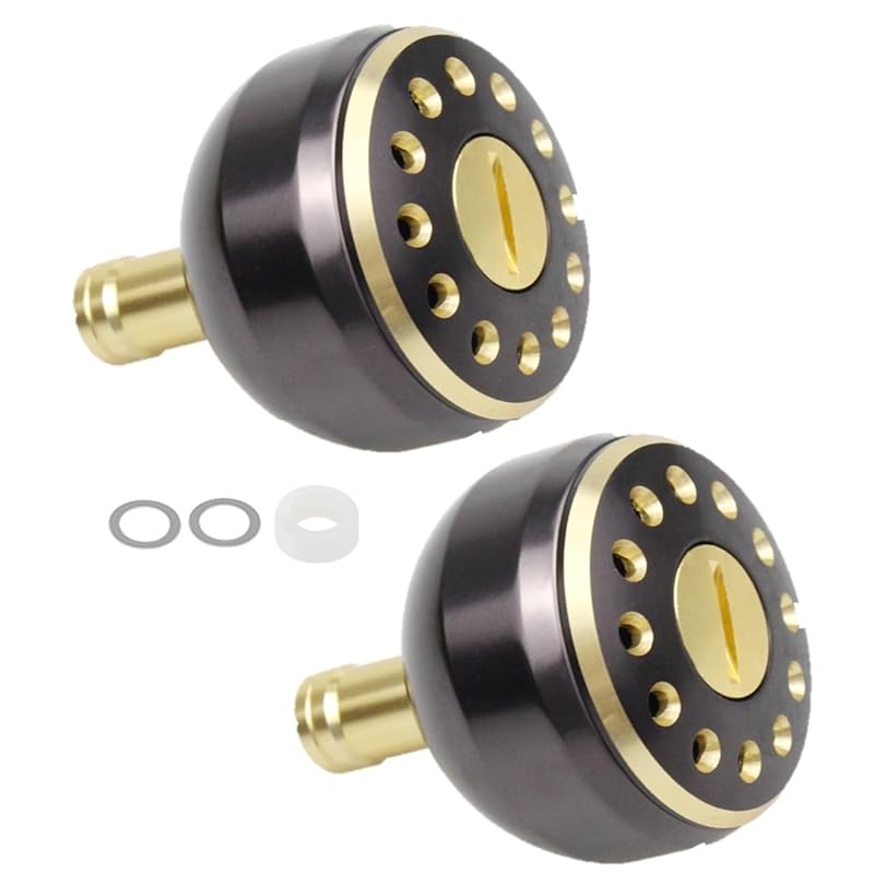

[APAGAI] [Set of 2] Aluminum round knob Made of aluminum spinning reel fishing greens power handle knob shimano A daiwa S exchange 38mm Fashionable