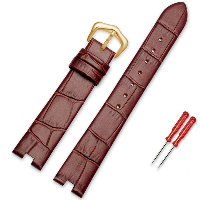 

Ремінець для годинника з натуральної шкіри для Cartier White Balloon WGBL005 Жіночий ремінець Пряжка-штифт Чорний Червоний Рожевий Виріз 16*5мм Браслет 16mm-5mm