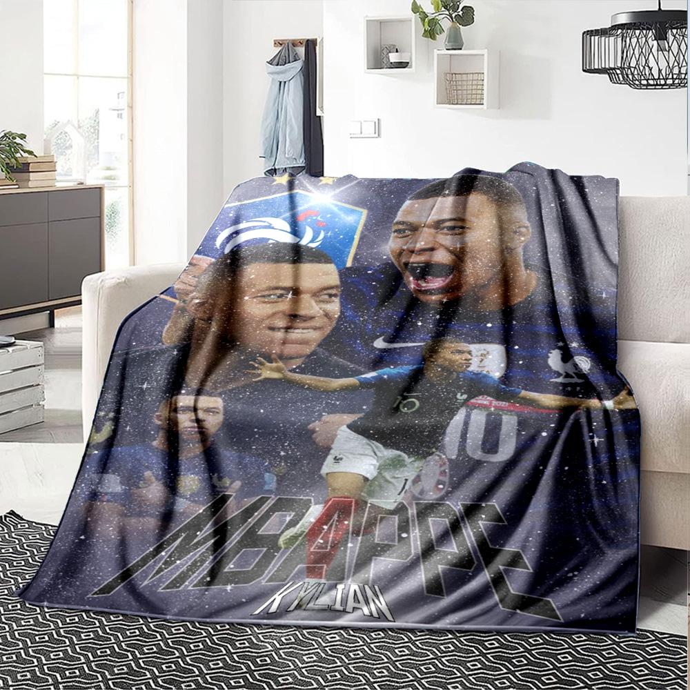 Star Player Kylian Mbappé Blanket Ultra-Soft Great for Office Chair Seaside Bed for All Seasons Modern Ideal Gift for Friends Family Couples Picnic