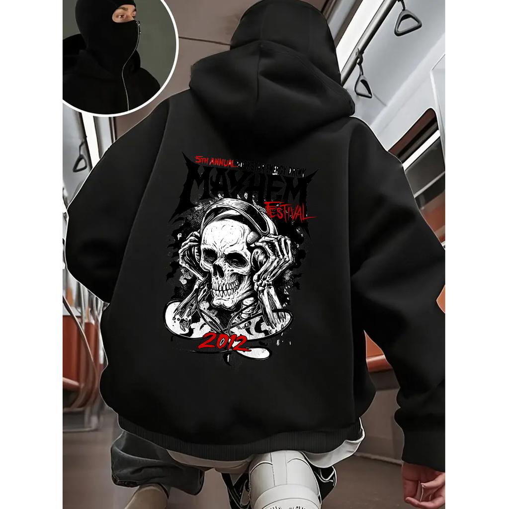 Streetwear jednobarevné Retro mikiny na zip Y2K Pánské Dámské Hip Hop Grafika Vintage Dvouvrstvé Oversized mikiny