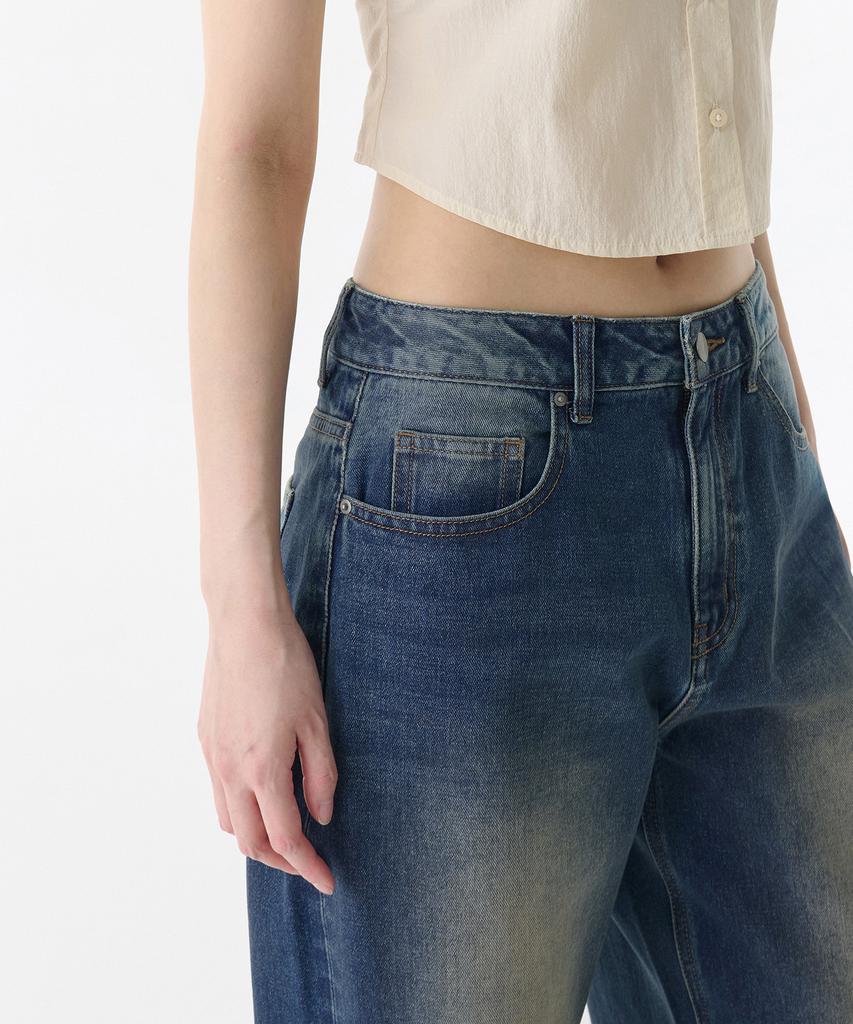 MUSINSA STANDARD WOMAN Women'S Big Brush Extra Wide Denim Pants [Rusty Blue]