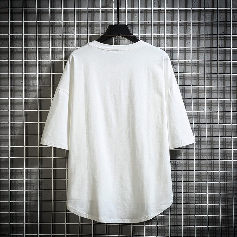 2021 Summer Men's White Loose Fit Korean Trend Short Sleeve T-shirt