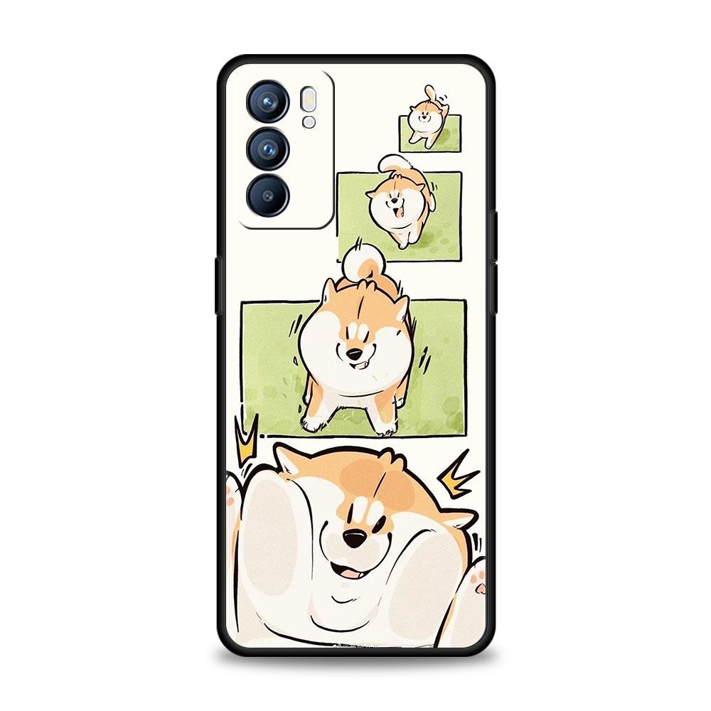 Cute Corgi Dog Phone Case For Oppo A17 A31 A54 A57 A78 A79 A98 Find X5 X6 Reno 6 7 8 10 11 12 13 F Pro 5G Soft TPU Cover Fundas