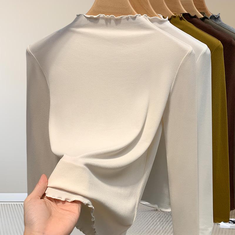 

Женская модальная рубашка с высоким воротником и длинными рукавами - Эластичная приталенная посадка, Модный тонкий стиль для весны, осени и зимы. S [suitable for 70-90 jin]