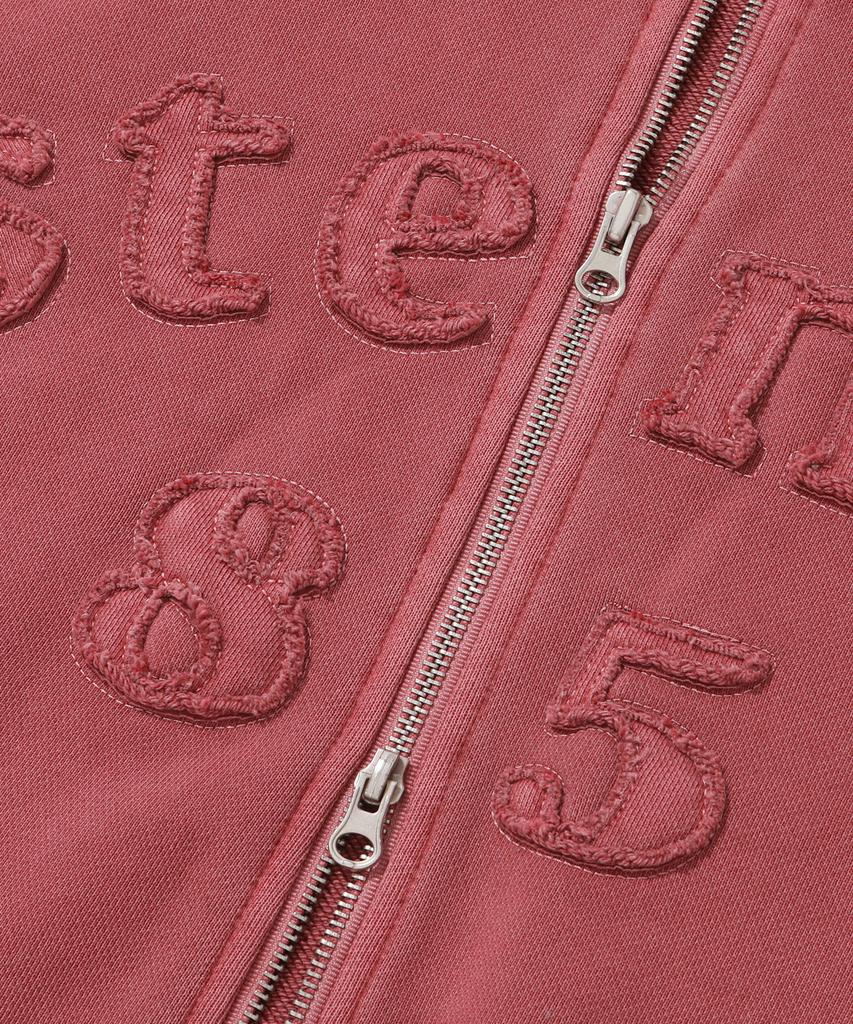 Stends [M~4Xl] Pigment Arch Logo Hoodie Zip-Up_Pink