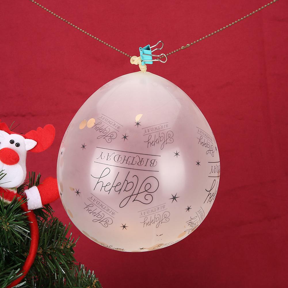 10 Stück Latex Transparenter Ballon mit Happy Birthday Schriftzug für Geburtstagsparty Hochzeitsjubiläum Dec