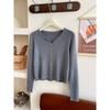Retro Small Soft Waxy Sweater Knitted Cardigan Women's Autumn and Winter Thin Stacked Coat Bottoming Top