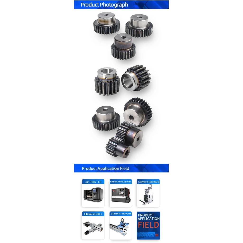 Convex Gear 2 Mold 10 Teeth To 60 Teeth Standard Inner Hole Cylindrical Gear Spur Gear With Table Spur Gear Hole 8-22mm