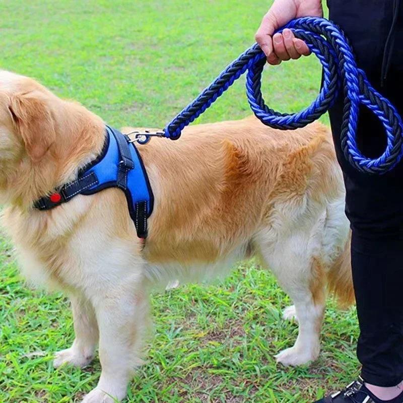 Nylon Dog Harness Leash For Medium Large Dogs Leads Pet Training Running Walking Safety Mountain Climb Dog Leashes Ropes Supply