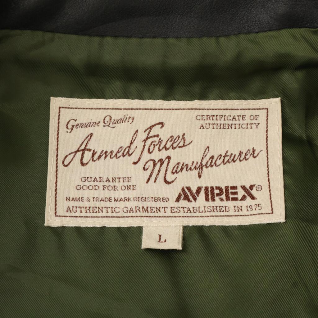 AVIREX Black 6161080 Double Rider Jacket Jacket L blackUsed