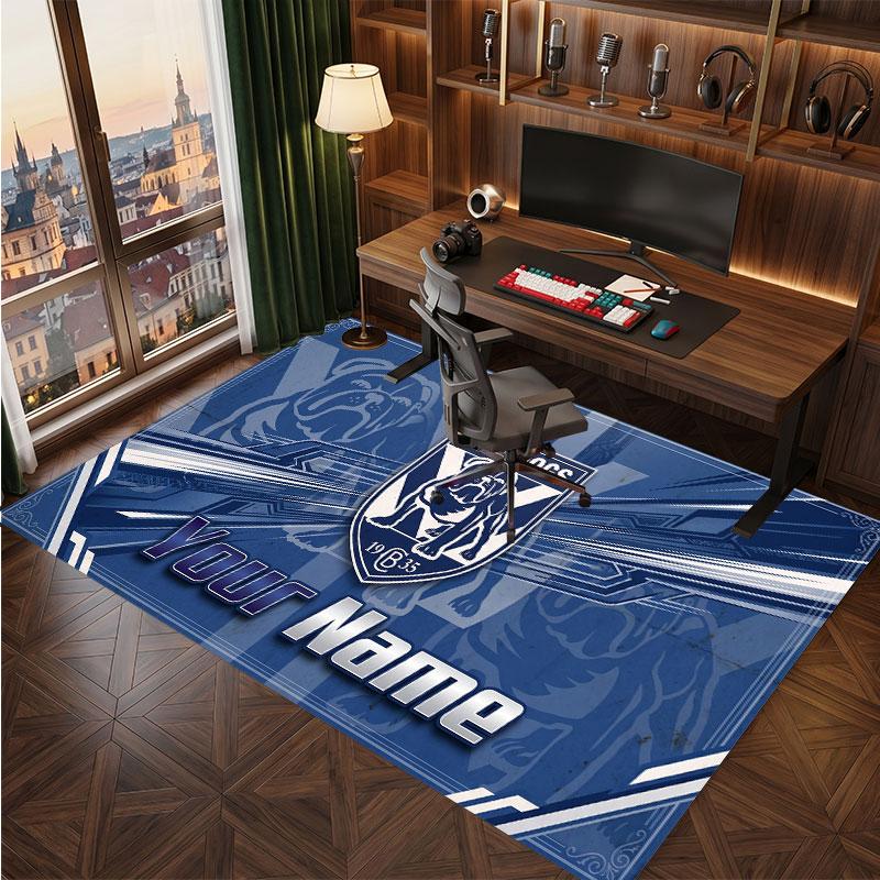Canterbury-Bankstown Bulldogs Personalisierter Kristall-Samt-Teppich, Benutzerdefinierter Namens-Text Weicher Anti-Rutsch-Teppich für Wohnzimmer Schlafzimmer