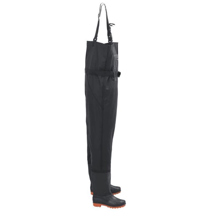 VidaXL Cuissardes avec bottes et ceinture noir taille 38-46 PVC