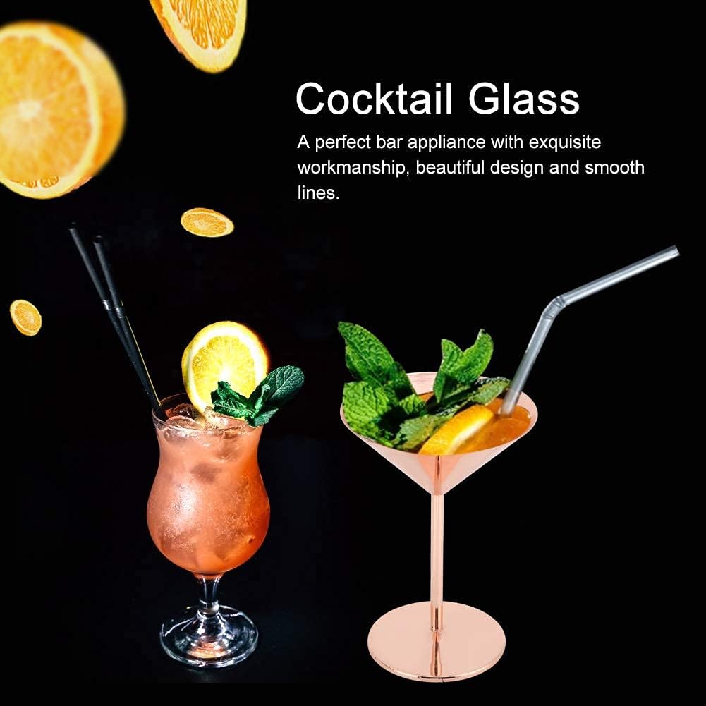 Stainless Steel Martini Glasses, 7oz, Set of 2, Unbreakable Martini Glasses, Metal Outdoor Martini Glasses, Cocktail Glasses Rose Gold Martini