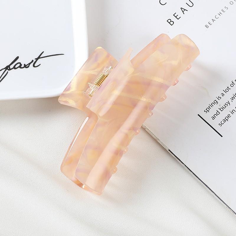 Women Hair Accessories Fashion Large Size Rectangle Acetate Hair Claws Colourful Marbling Ponytail Acetic Claw Clips For Girls