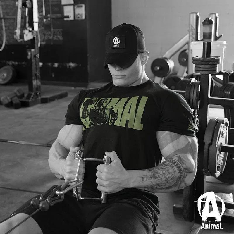 Summer Gym Fitness T-shirt Loose Men's Cotton Shirt Bodybuilding Training Man T Shirt Oversized Sports Short Sleeve Jogger Tee